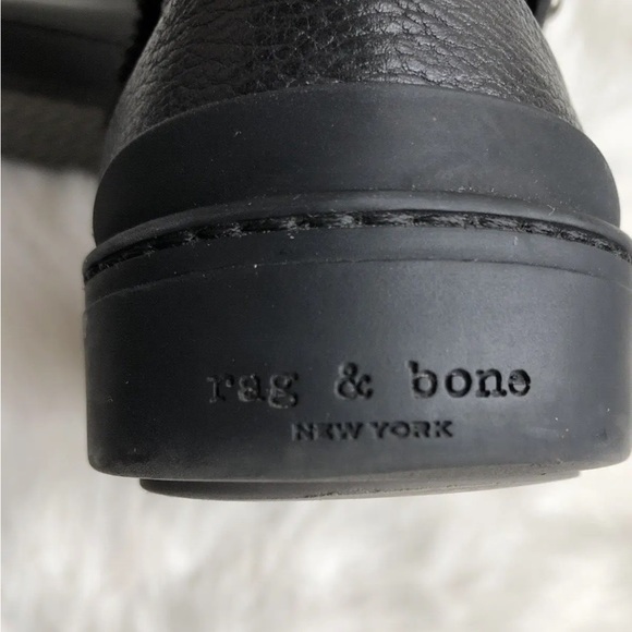 Rag & Bone Farling Black Leather Shearling Booties - Picture 7 of 9